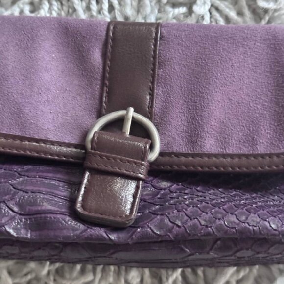 NWOT!  Purple Wristlet Clutch in Vegan Leather and Suede - Picture 4 of 6